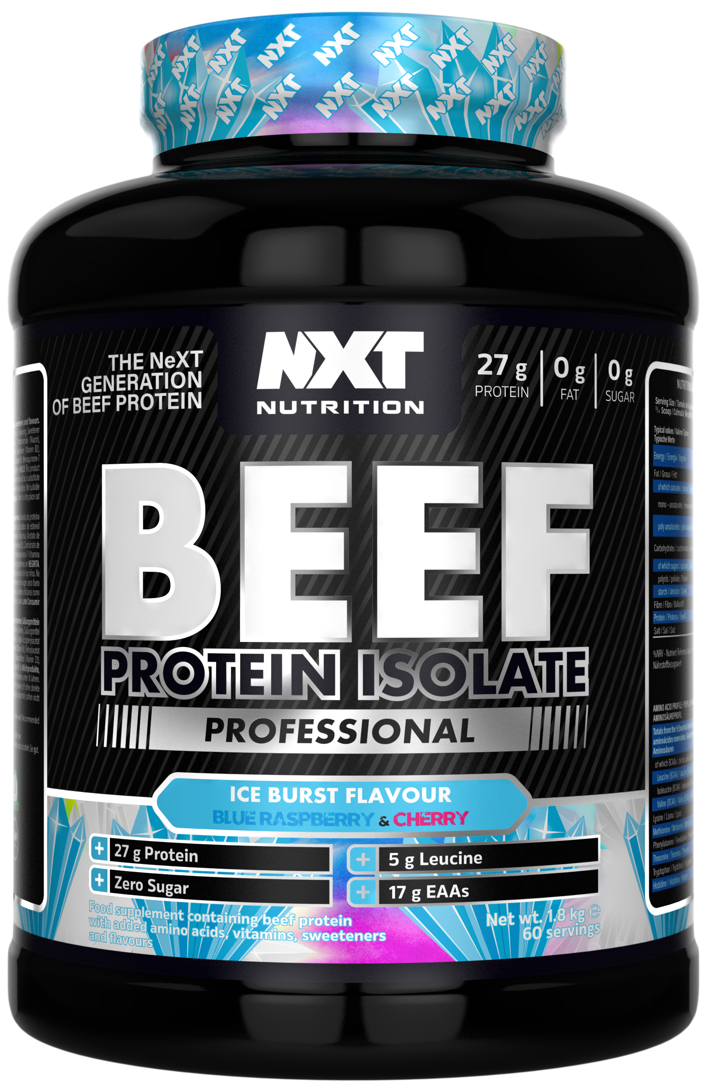 NXT Nutrition Beef Protein Isolate Professional 1.8kg Ice Burst